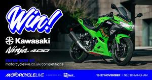 Affiche du concours de moto Kawasaki Ninja 400 Live