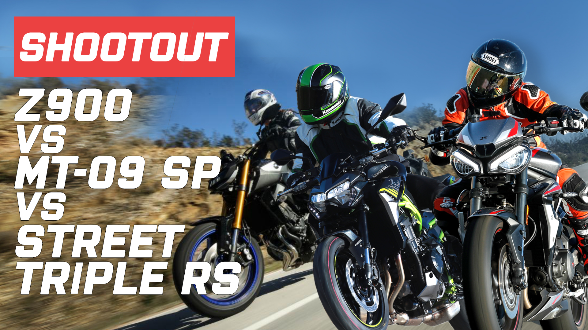 Fusillade nue de poids moyen – MT-09 vs Z900 vs Street Triple RS