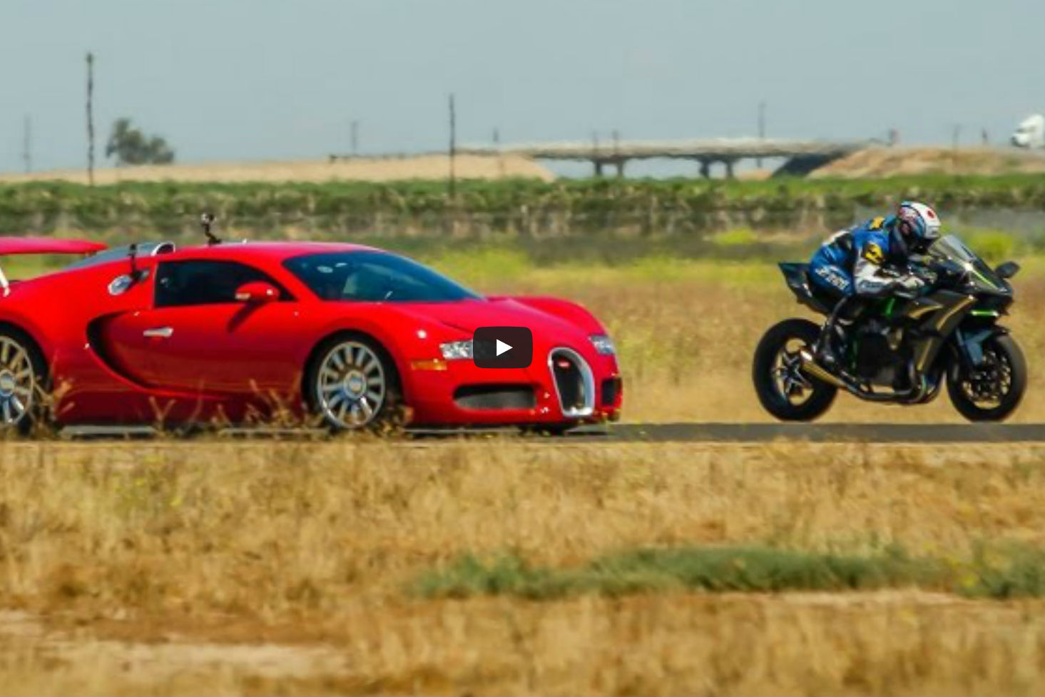 Kawasaki Ninja H2R fume Bugatti Veyron