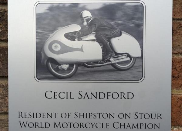 La plaque commémorative de Sandford à Shipston-on-Stour