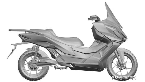 Un profil latéral du scooter
