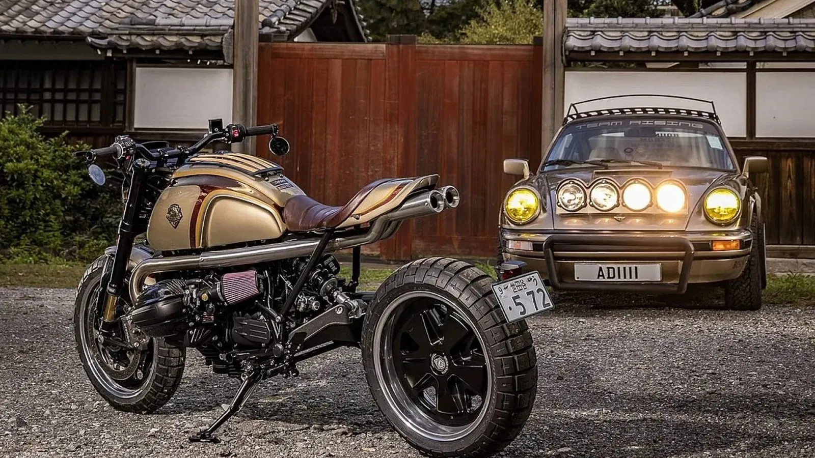 Rough Crafts BMW R12 nineT obtient des répliques de roues Fuchs Porsche 911