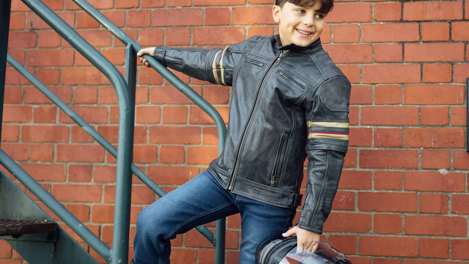 Veste en cuir pour jeunes Duchinni Detroit pour les six à quatorze ans