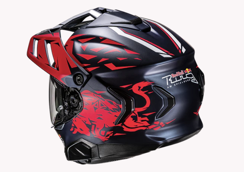 Vue arrière du design du casque Red Bull Ring. Crédit photo - HJC