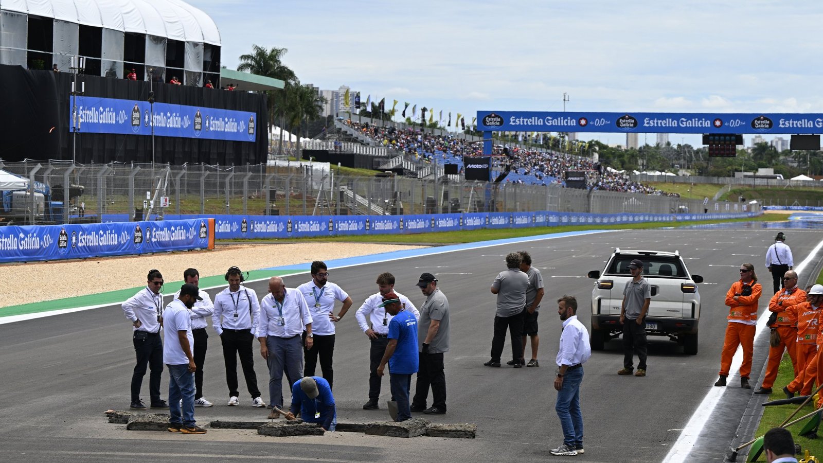 Track work at Goiania after MotoGP qualifying. Credit: Gold and Goose.