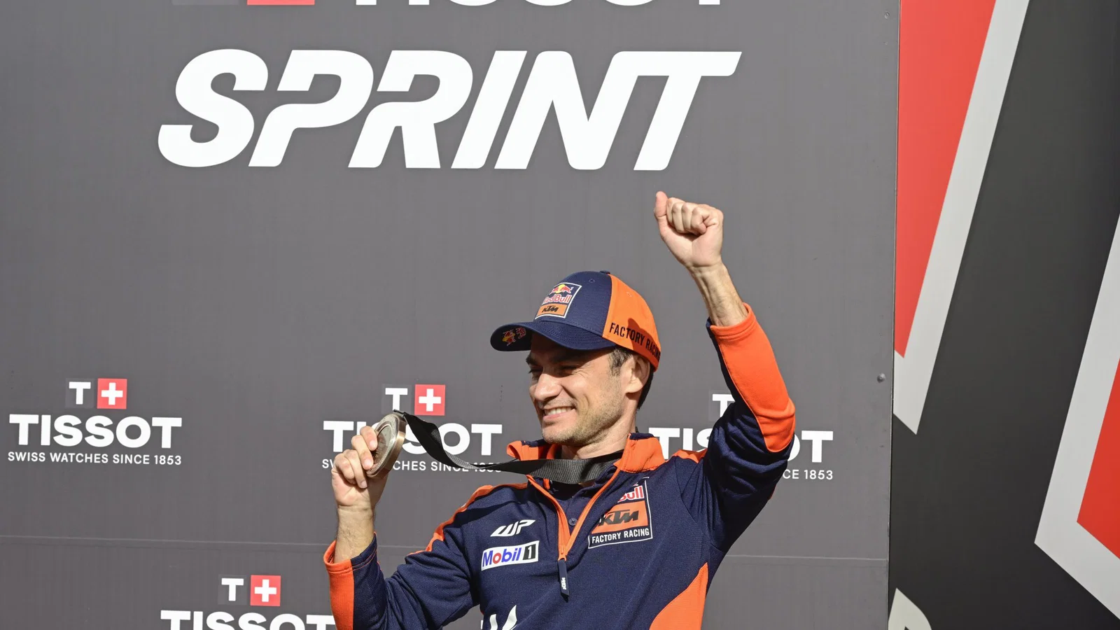 Dani Pedrosa celebrating his sprint podium at Jerez. Credit - Gold and Goose.