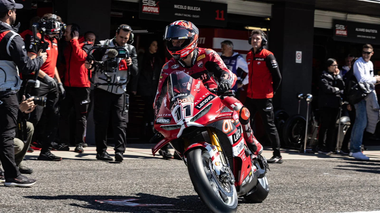 Nicolo Bulega leaving pit lane in Most. Credit: Gold and Goose.