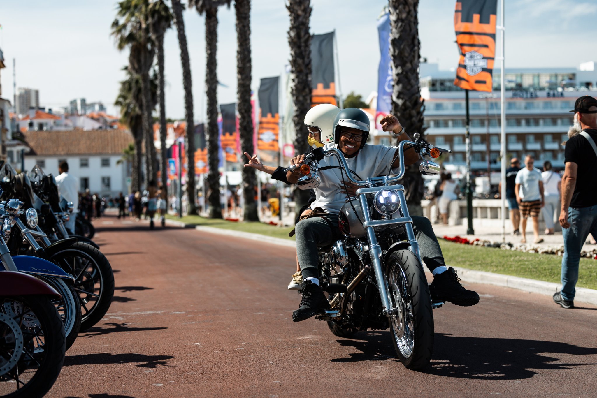Motocyclistes au European HOG Rally 2026 au Portugal.