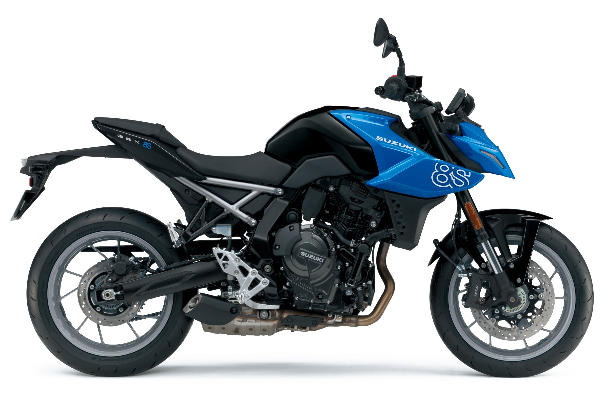 Suzuki GSX-8S en bleu et noir.
