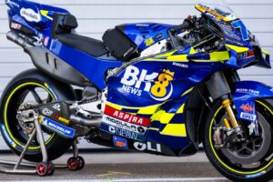 La livrée Sete Gibernau Movistar 2003 relancée par l'équipe Ducati au MotoGP allemand