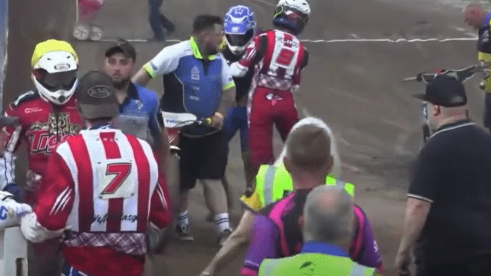 Chris Harris and Ben Barker were involved in a post-race scuffle.