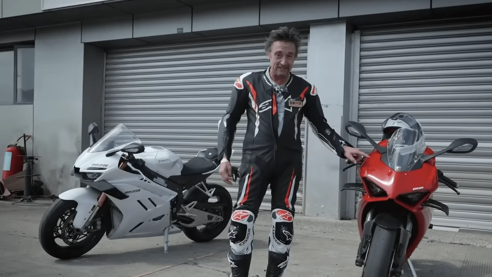 Richard Hammond testing the ZXMoto 820 RR and Ducati Panigale V2
