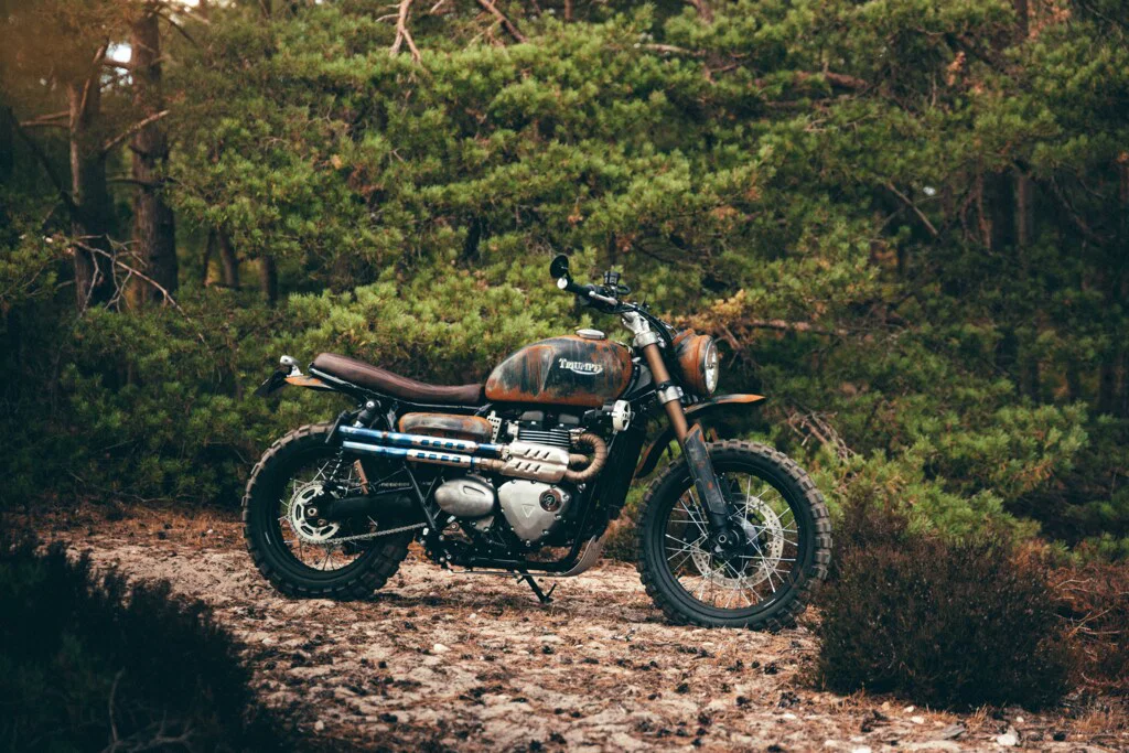 Le vélo personnalisé Triumph Originals du Royaume-Uni.