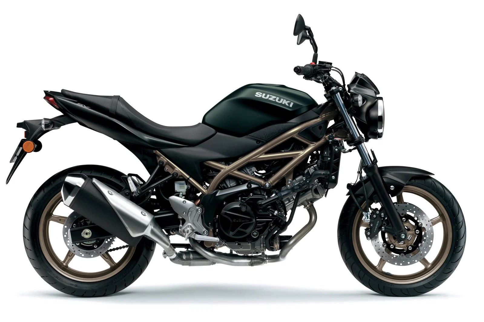 Une ancienne moto Suzuki SV650.