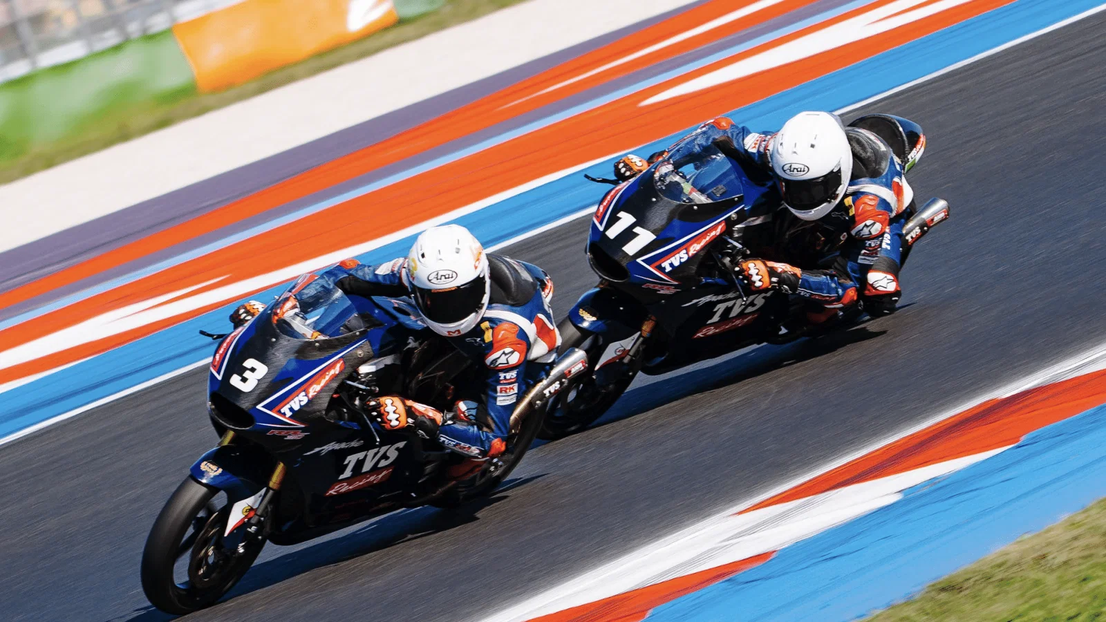 The TVS Apache RR 310 on track at Misano