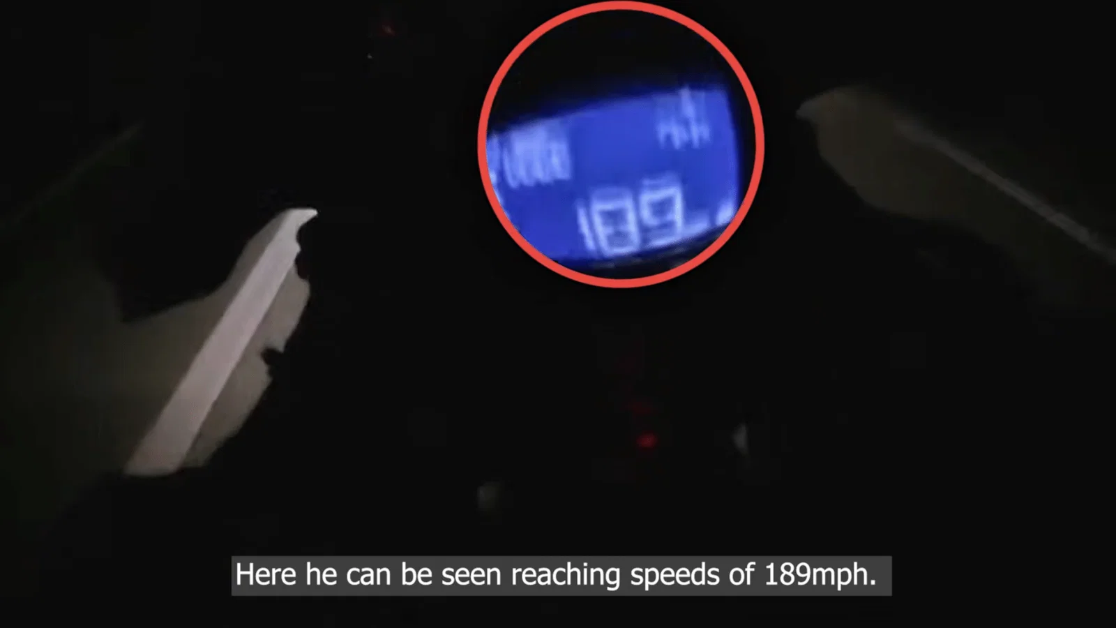 A biker filmed himself riding a Kawasaki Ninja H2 at 189mph