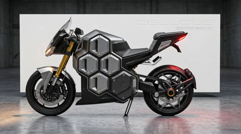 Regard latéral sur le nouveau concept de moto. Crédit : Clandestine Design Group.